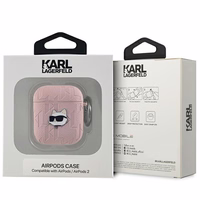 Karl Lagerfeld Monogram Choupette AirPods 1/2 dėklas - rožinis
