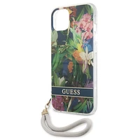Guess GUHCP13SHFLSB iPhone 13 mini 5.4" mėlynas/mėlynas kietas dėklas Gėlių Dirželis