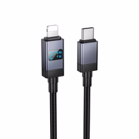Kabelis USB C į Lightning Hoco PD 27W su ekranu 1 m X118 juodas