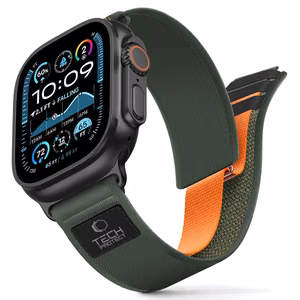 Tech-Protect Nylon Elite ремешок для Apple Watch 44/45/46/49 мм - зелено-оранжевый