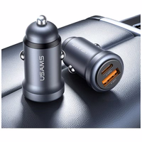 Automobilinis įkroviklis USAMS CC322 30W 1xUSB-A 1xUSB-C tarnish