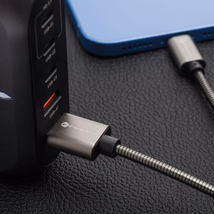 FORCELL F-ENERGY Metal C234 kabelis USB A į Type C QC4.0A 3A 66W 2 m sidabrinis
