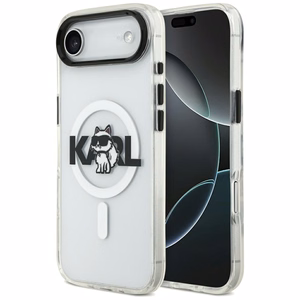 Karl Lagerfeld IML Choupette Sketch Logo Magnetinis dėklas telefonui iPhone Air - skaidrus