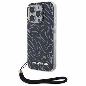 Karl Lagerfeld Zebra With Cord Dėklas telefonui iPhone 16 Pro Max - violetinis