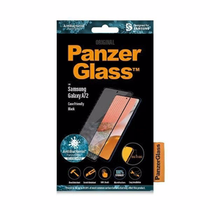 PanzerGlass E2E Microfracture antibakterinis stiklas Samsung Galaxy A72 - su juodu rėmeliu