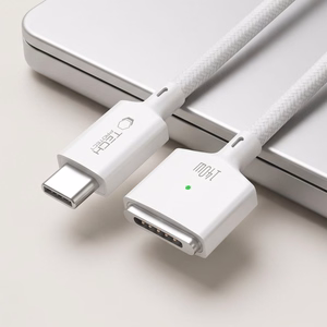 Tech-Protect MMC01 Ultraboost USB-C / MagSafe 3 140W 300cm laidas, skirtas MacBook, baltas