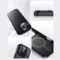 Benks Montage magnetinis Armor Pro Kevlar dėklas su metaliniu rėmeliu 600D+1500D Iphone 16 telefonui juodas