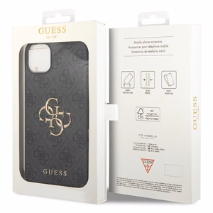 Guess 4G Big Metal Logo dėklas telefonui iPhone 15 - pilka