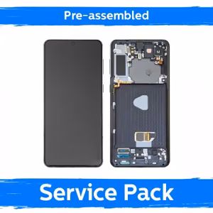 LCD ekranas suderinamas su Samsung G996 S21 Plus su rėmeliu / Phantom Black / (Iš anksto surinktas Service Pack)