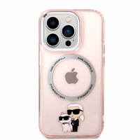 KARL LAGERFELD KLHMP14LHNKIP IPHONE 14 PRO 6.1 "DĖKLAS ROŽINIS/ROŽINIS ICONIC KARL & CHOUPETTE MAGSAFE
