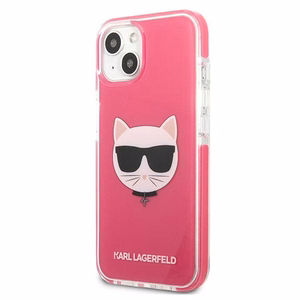 Karl Lagerfeld Choupette Galvos dėklas telefonui iPhone 13 - fuksija