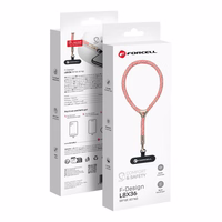 FORCELL F-DESIGN L8X36 riešo telefono virvelė su reguliuojamu ilgiu (maks. 18cm kilpoje) rožinė balta