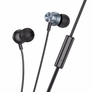 HOCO laidinės ausinės Jack 3,5 mm su mikrofonu M110 metalinės pilkos