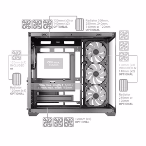 Mars Gaming MCV5 kompiuterio korpusas „Midi Tower“ Juoda