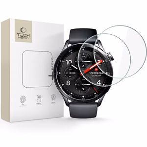 Tech-Protect Glass Fit+ 2 grūdintų stiklų rinkinys, skirtas Xiaomi Watch S5 46 mm