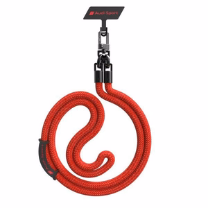 Audi universalus telefono dirželis 120cm 10mm per petį raudonas AUS-CBL10-RSQ/D1-RD