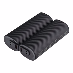 Išorinė baterija VEGER 2 x 5000 mAh su rankų šildytuvu 2,4A 2 vnt juoda ir sidabrinė
