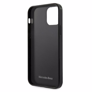 Mercedes Sidabrinių žvaigždžių rašto dėklas iPhone 12 Pro Max - juodas