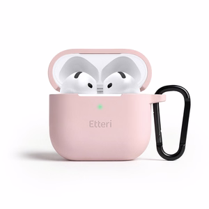 Etteri silikoninis dėklas, skirtas AirPods 4 šviesiai rožinis