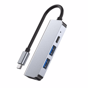 HUB Tech-Protect V2 4in1 USB-C - USB-A 3.0 / USB-A 2.0 / USB-C / HDMI - pilkas