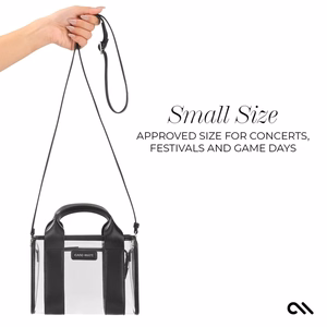 Case-Mate Micro Tote Bag vandeniui atsparus krepšys per petį, Midnight Black / Clear