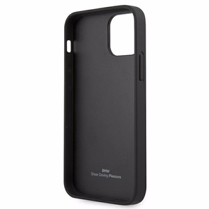 BMW Odinis išlenktas perforuotas dėklas iPhone 12 mini - juodas