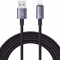USAMS Laidas USB na Lightning 2,4A 2m Fast Charging plieninis SJ669USB01 (US-SJ669)