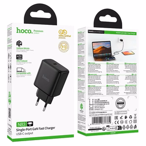 Telefono GaN įkroviklis Hoco USB C PD AVS 40W max 60W N83 juodas