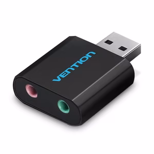 Vention внешняя звуковая карта USB металлическая чёрная