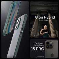 Spigen Ultra Hybrid dėklas telefonui iPhone 15 Pro - tamsiai žalias