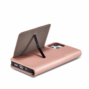 Magnetinis dėklas kortelėms iPhone 12 Pro Max dėklas kortelių piniginė kortelių laikiklis rožinis