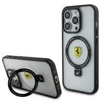 Ferrari FEHMP15LUSCAH iPhone 15 Pro 6.1" permatomas kietas dėklas su žiediniu stovu 2023 kolekcija Magnetinis