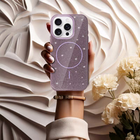 Magnetinis Itin Plonas Blizgus dėklas Iphone 14 violetinė