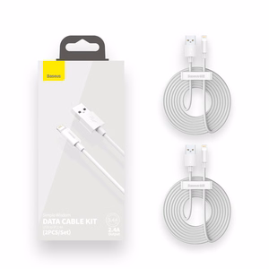 Baseus kabelis Simple Wisdom USB - Lightning 1,5 m 2,4A baltas 2 vnt.