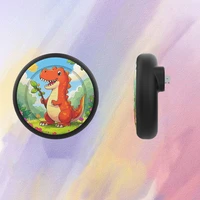 AirTag ženklo dėklas - juodas su dinozaurų spauda