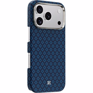Mėlynas „Benks Magnetic Armor Air Armor Grid 600D“ kevlaro dėklas su metaliniu rėmeliu (C.K.FL.AP.BE.0072), skirtas iPhone 18 Pro / iPhone 17 Pro