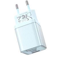 JELLICO sieninis įkroviklis EU55 GaN PD 33W 1xUSB-C + 1xUSB QC3.0 Mėlynas