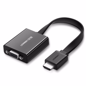Ugreen adapteris HDMI - VGA micro USB / garso 3.5 mm mini jack juodas (40248)