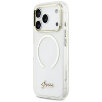 Guess IML Script Metal MagSafe Case for iPhone 17 Pro Max - Clear