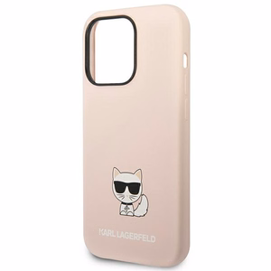 Karl Lagerfeld KLHCP14XSLCTPI iPhone 14 Pro Max 6.7 "kietas dėklas šviesiai rožinis / šviesiai rožinis Silikoninis Choupette Kūnas