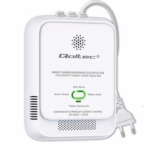 Qoltec 52576 anglies monoksido daviklis | CO detektorius | 85dB signalizacija | LED