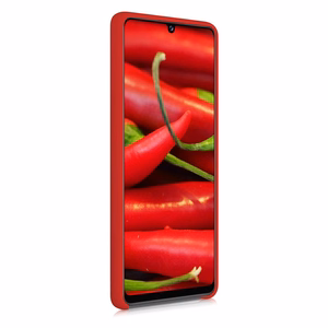 Silikoninis dėklas minkštas lankstus guminis dangtelis Samsung Galaxy A42 5G raudonas