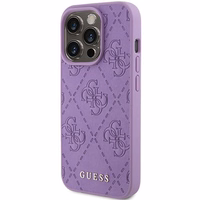 Guess Odinis 4G įspaustas dėklas telefonui iPhone 15 Pro Max - violetinis