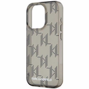 Karl Lagerfeld IML Mono KL Pattern & Cord dėklas telefonui iPhone 15 Pro - juodas