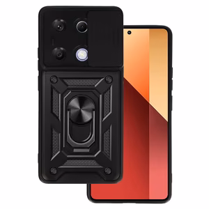 Slenkančios kameros šarvuotas dėklas telefonui Xiaomi Redmi Note 13 Pro 4G juodas
