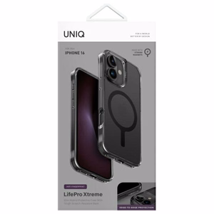 Uniq LifePro Xtreme Magclick įkrovimo dėklas telefonui iPhone 16 - juodas