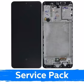 Ekranas skirtas Samsung A315 A31 juodas su rėmeliu (Service Pack)