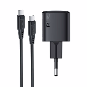 Įkroviklis Acefast A118 30W GaN USB-C + USB-C į USB-C laidas 1.2m juodas