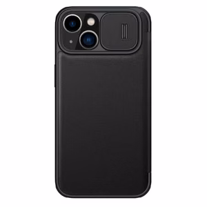 Nillkin Qin Leather Pro Case iPhone 14 Plus с защитой камеры флип-чехол чёрный