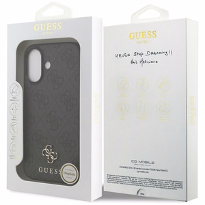 GUESS dėklas telefonui IPHONE 17, suderinamas su MagSafe GUHMP17SP4SM4MK (PU 4G Small 4G ir Classic), juodas